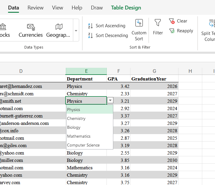 How to create a drop down list in Excel?